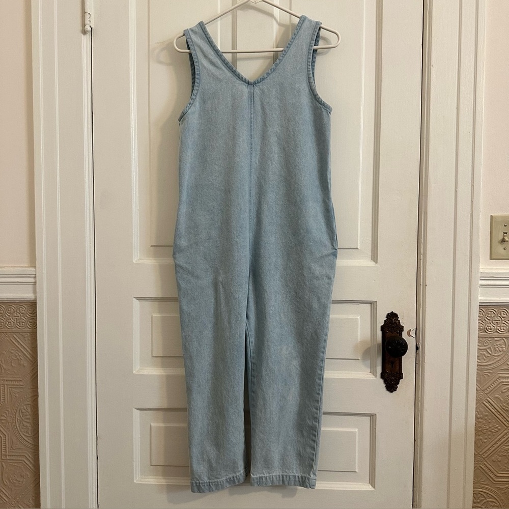 Aliya Wanek Noemie Light Blue Faded Stonewashed Denim Cotton Jumper Jumpsuit XS - Picture 5 of 10